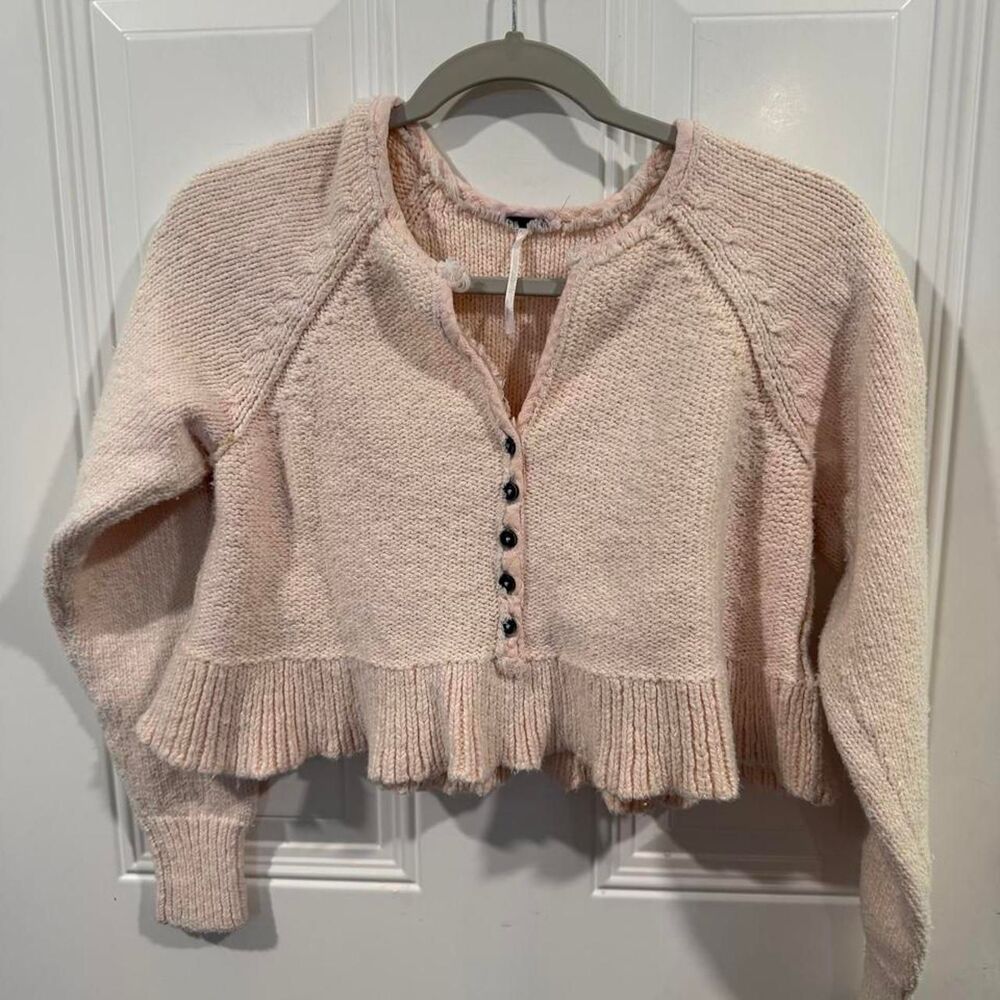 Free-people Women's Pink Cardigan